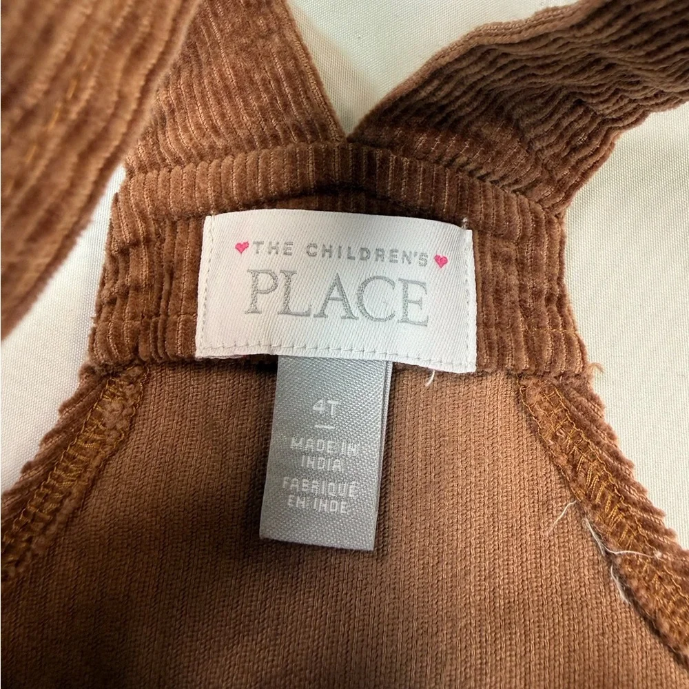 THE‎ CHILDREN’S PLACE Girls Brown Corduroy Deer Jumper Dress Size 4T